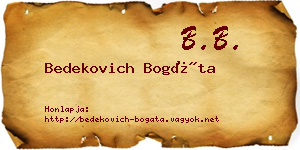 Bedekovich Bogáta névjegykártya